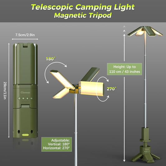 Telescopic Camping Lights Rechargeable 14000 mAh Led Multifunction Magnetic Lanterns