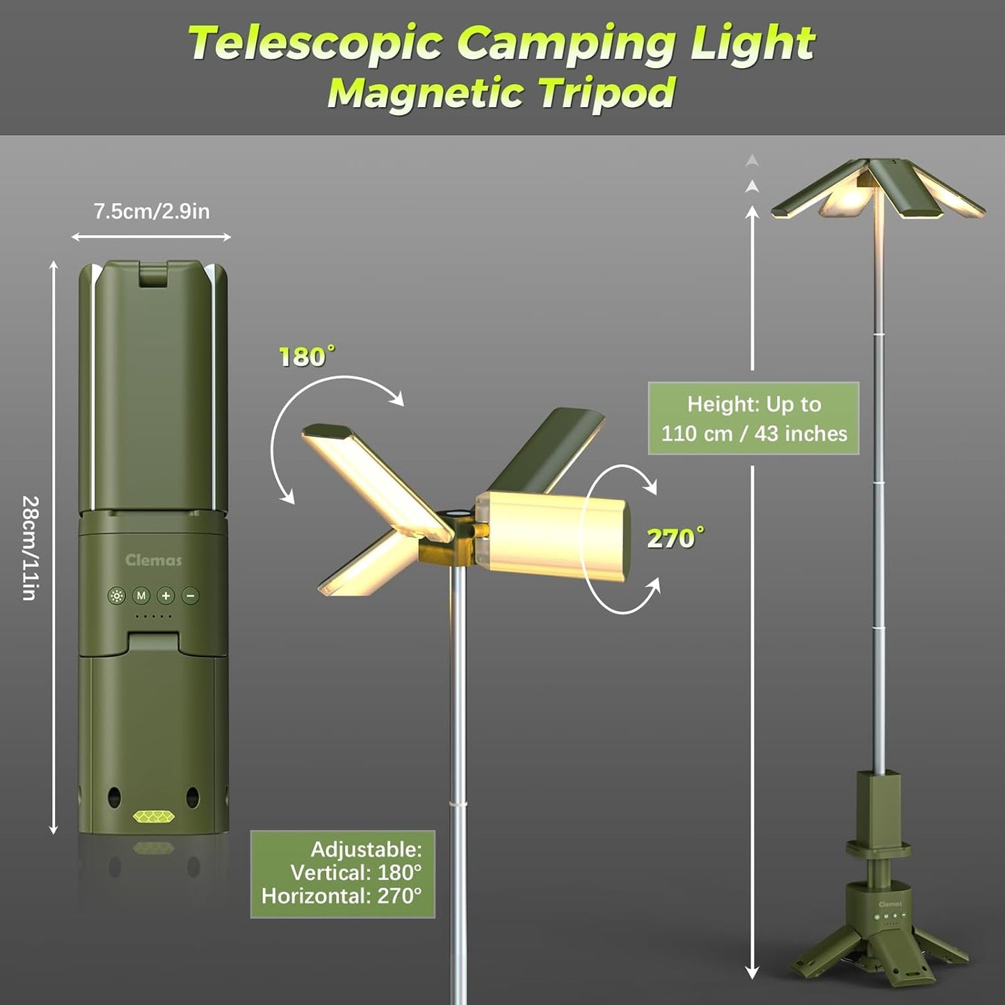 Telescopic Camping Lights Rechargeable 14000 mAh Led Multifunction Magnetic Lanterns