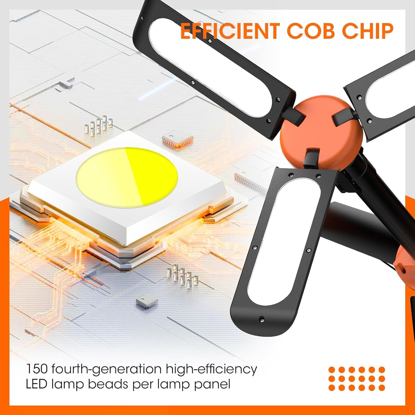 Camping Light, Large Area Lighting Floodlight, Max 118In Tall, 20000 Lumens